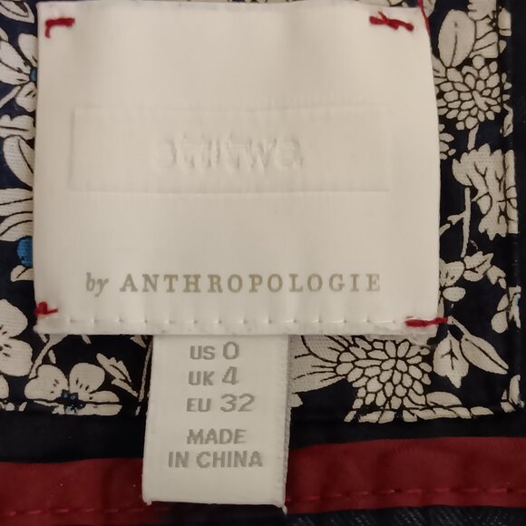 Ett Twa Anthropologie Women's Navy Blue Floral James Tie-Waist Jumpsuit Size 0 - Picture 13 of 16